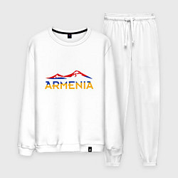 Костюм хлопковый мужской Армения, цвет: белый