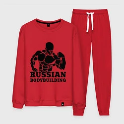 Костюм хлопковый мужской Russian bodybuilding, цвет: красный