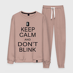 Костюм хлопковый мужской Keep Calm & Don't Blink, цвет: пыльно-розовый