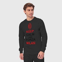 Костюм хлопковый мужской Keep Calm & Forza Milan, цвет: черный — фото 2