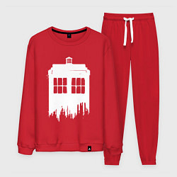 Костюм хлопковый мужской Тардис white - Доктор Кто, цвет: красный