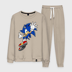 Костюм хлопковый мужской Sonic, цвет: миндальный
