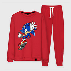 Костюм хлопковый мужской Sonic, цвет: красный