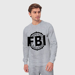 Костюм хлопковый мужской FBI Agency, цвет: меланж — фото 2