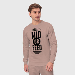 Костюм хлопковый мужской Mid or feed, цвет: пыльно-розовый — фото 2