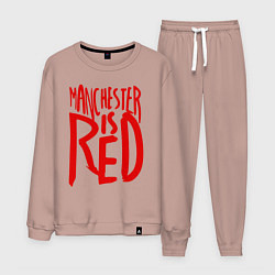 Костюм хлопковый мужской Manchester is Red, цвет: пыльно-розовый