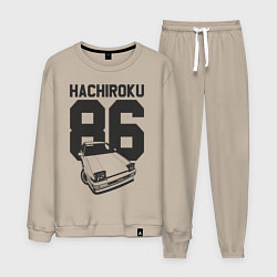 Костюм хлопковый мужской Toyota AE86 Hachiroku, цвет: миндальный