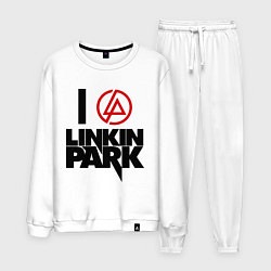 Костюм хлопковый мужской I love Linkin Park, цвет: белый