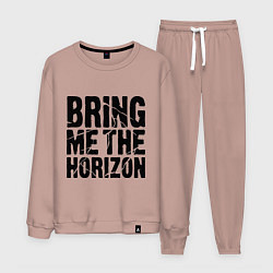 Костюм хлопковый мужской Bring me the horizon, цвет: пыльно-розовый