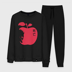 Костюм хлопковый мужской Тетрадь Смерти - Рюк и яблоко, цвет: черный
