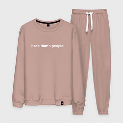 Костюм хлопковый мужской Dumb people, цвет: пыльно-розовый