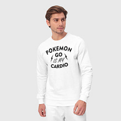 Костюм хлопковый мужской Pokemon go is my Cardio, цвет: белый — фото 2