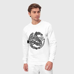 Костюм хлопковый мужской Кельтский дракон, цвет: белый — фото 2