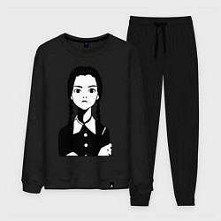 Костюм хлопковый мужской Wednesday Addams, цвет: черный