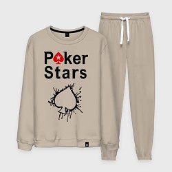 Костюм хлопковый мужской Poker Stars, цвет: миндальный