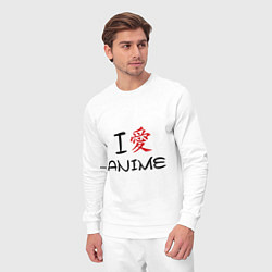 Костюм хлопковый мужской I love anime, цвет: белый — фото 2