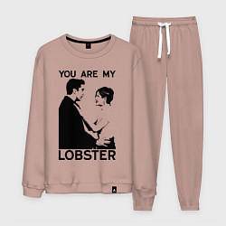 Костюм хлопковый мужской You are My Lobster, цвет: пыльно-розовый