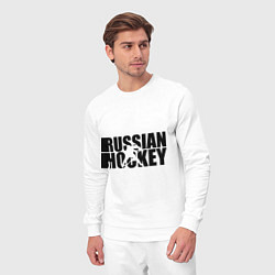 Костюм хлопковый мужской Russian Hockey, цвет: белый — фото 2