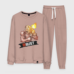 Костюм хлопковый мужской Rust, цвет: пыльно-розовый