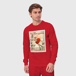 Костюм хлопковый мужской Фигурное катание, цвет: красный — фото 2