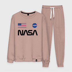 Костюм хлопковый мужской NASA НАСА, цвет: пыльно-розовый