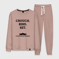 Костюм хлопковый мужской Crouch Bind Set, цвет: пыльно-розовый
