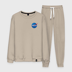 Костюм хлопковый мужской NASA, цвет: миндальный