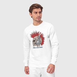 Костюм хлопковый мужской Rebel hard music, цвет: белый — фото 2