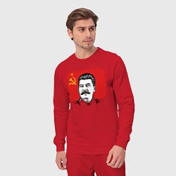 Костюм хлопковый мужской Сталин и флаг СССР, цвет: красный — фото 2