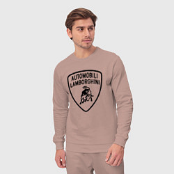 Костюм хлопковый мужской Lamborghini Logo Dark, цвет: пыльно-розовый — фото 2