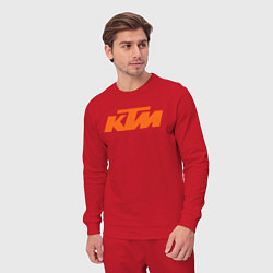 Костюм хлопковый мужской КТм Лого, цвет: красный — фото 2