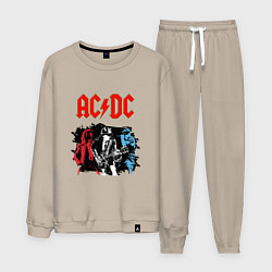 Костюм хлопковый мужской ACDC, цвет: миндальный