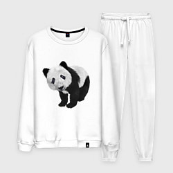 Костюм хлопковый мужской Панда, цвет: белый