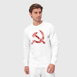 Костюм хлопковый мужской Ахегао СССР, цвет: белый — фото 2