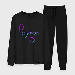 Костюм хлопковый мужской PAYTON LOVE, цвет: черный