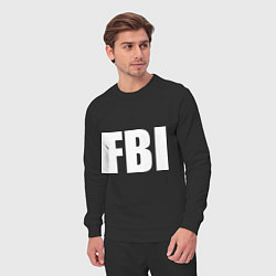 Костюм хлопковый мужской FBI, цвет: черный — фото 2