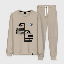 Костюм хлопковый мужской BMW БМВ Z, цвет: миндальный
