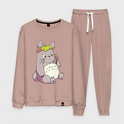 Костюм хлопковый мужской Little Totoro, цвет: пыльно-розовый