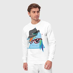 Костюм хлопковый мужской Rainbow Dash hipster, цвет: белый — фото 2