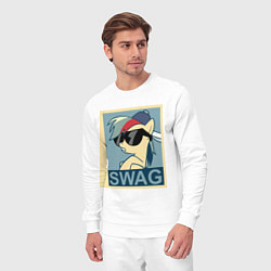 Костюм хлопковый мужской Rainbow Dash swag, цвет: белый — фото 2
