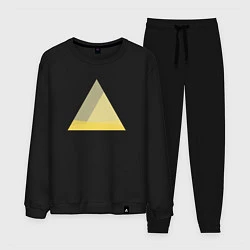 Костюм хлопковый мужской Градиентный треугольник 5, цвет: черный