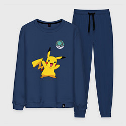 Костюм хлопковый мужской Pokemon pikachu 1, цвет: тёмно-синий