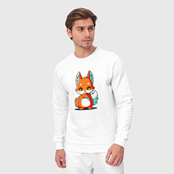 Костюм хлопковый мужской ЛЮБИ СЕБЯ Love yourself, цвет: белый — фото 2