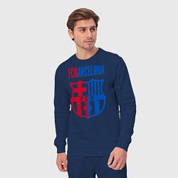 Костюм хлопковый мужской Barcelona FC, цвет: тёмно-синий — фото 2