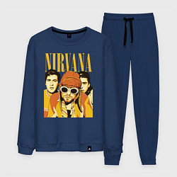 Костюм хлопковый мужской Nirvana, цвет: тёмно-синий