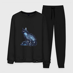Костюм хлопковый мужской Космический кот, цвет: черный