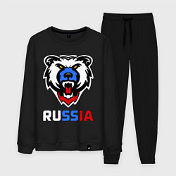 Костюм хлопковый мужской Русский медведь, цвет: черный