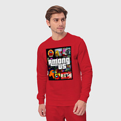 Костюм хлопковый мужской AMONG US GTA, цвет: красный — фото 2