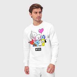 Костюм хлопковый мужской BT21, цвет: белый — фото 2