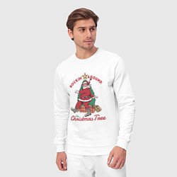 Костюм хлопковый мужской Rockin Santa, цвет: белый — фото 2